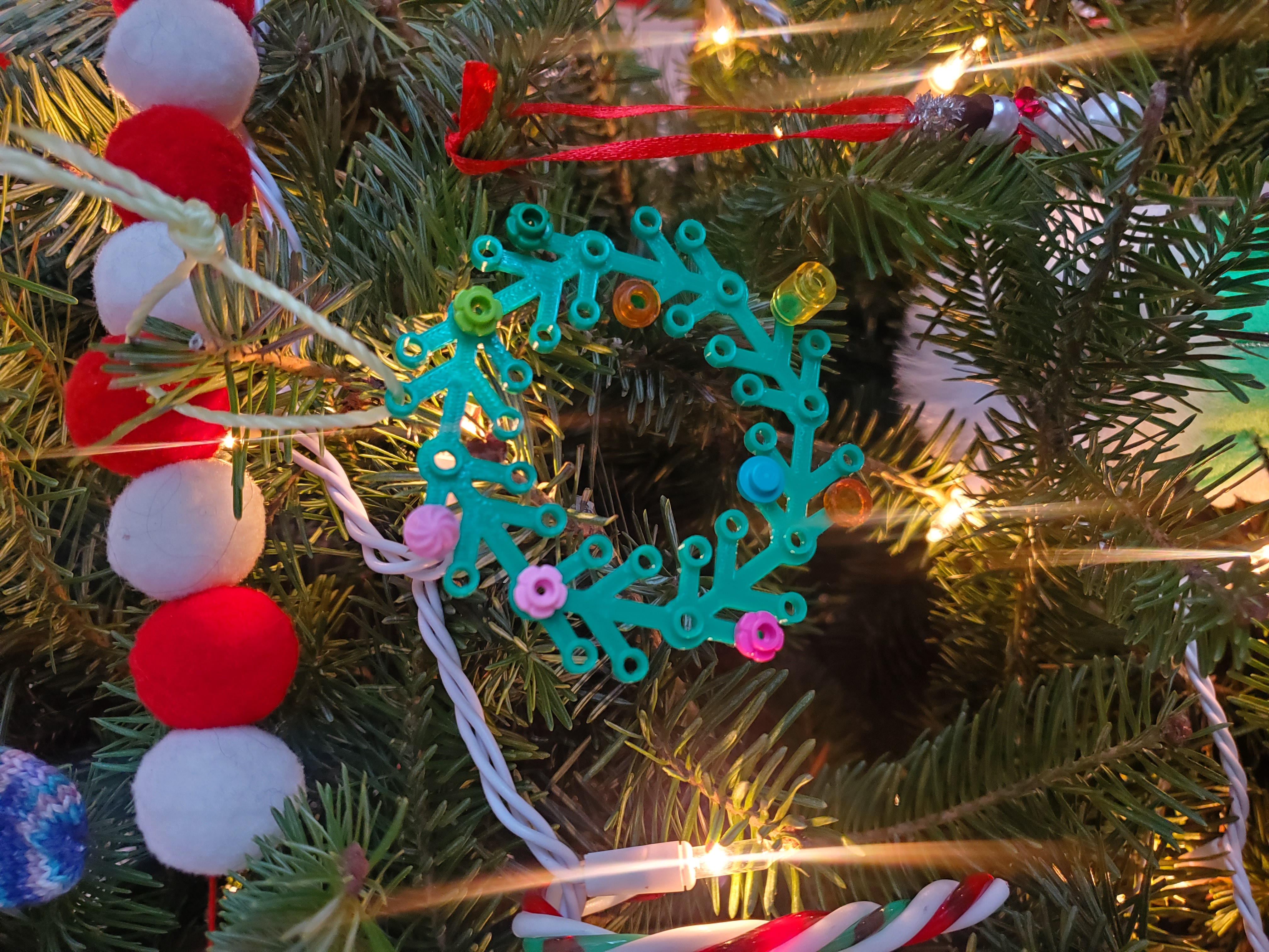 Lego wreath ornament