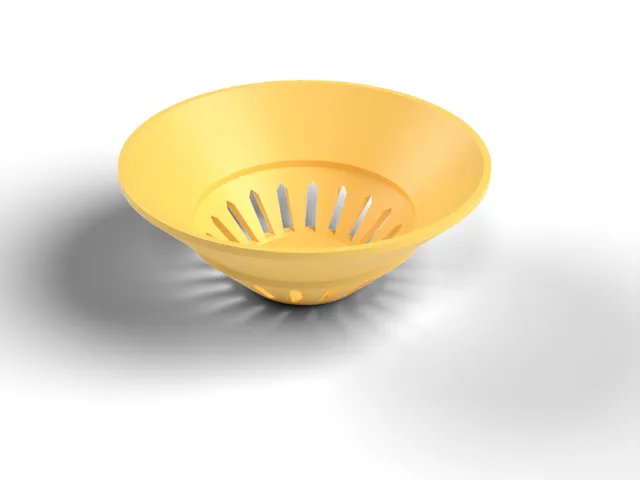 Egg Separator - Sits on Any Cup or Bowl, Yolk Stays In, White Drains Out (OpenSCAD)