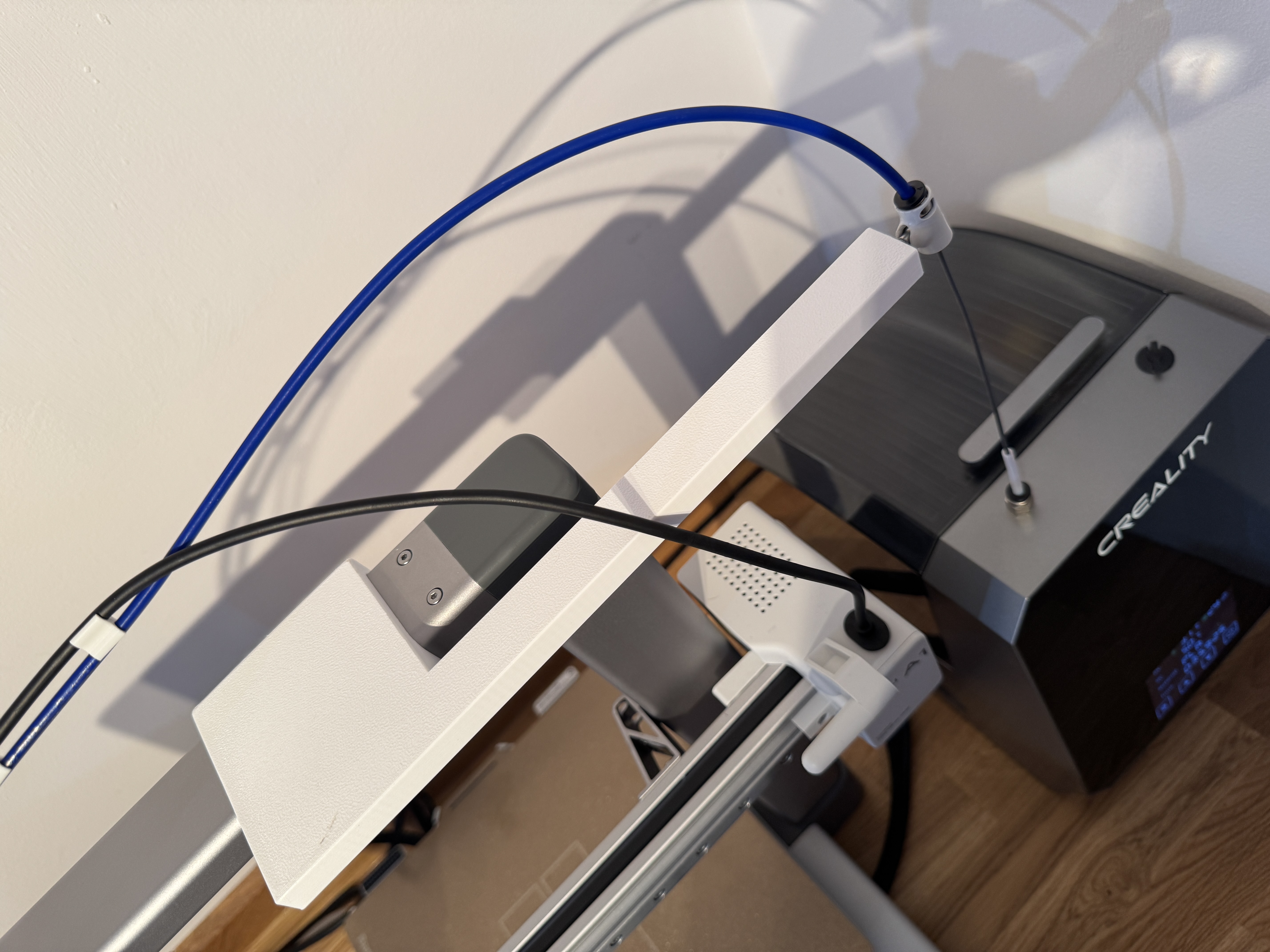 Bambu Lab A1 New Top Mount PTFE Pathway for Desktop Spool Holder e.g. Creality Space Pi Filament Dryer Plus