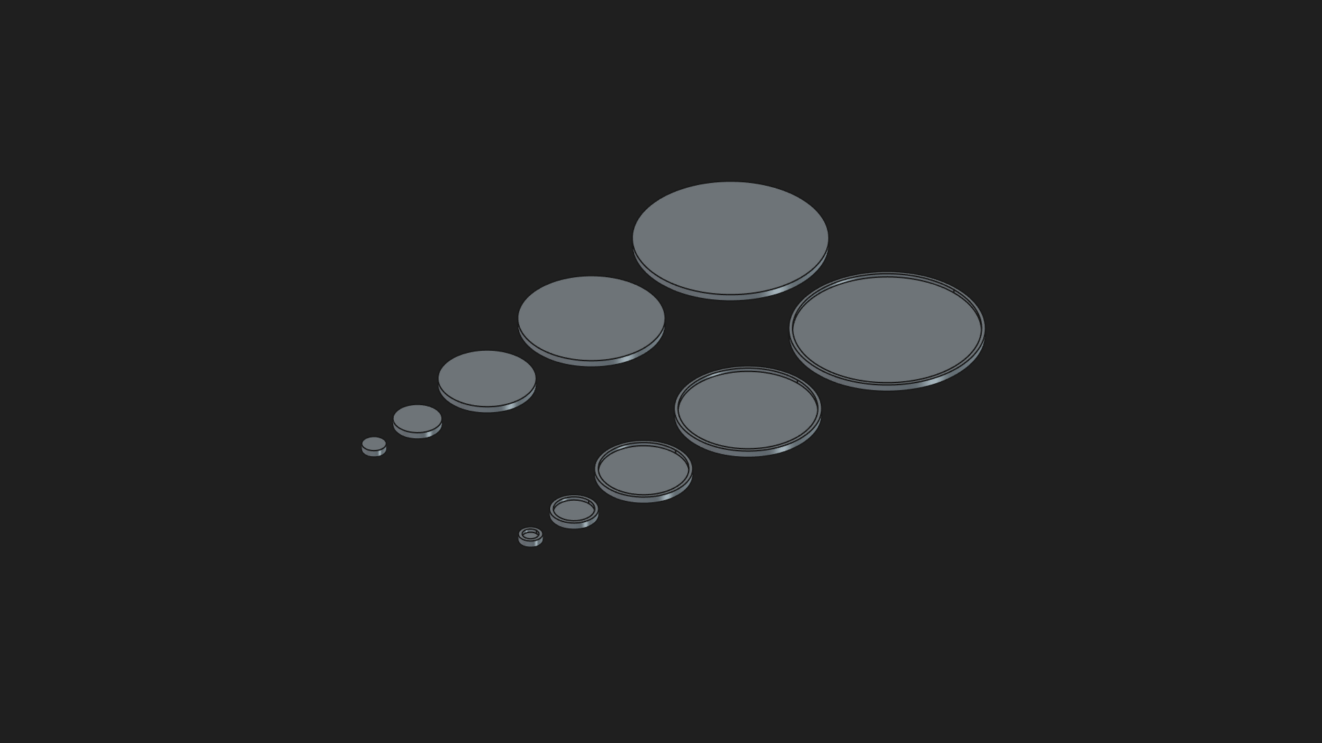Straight Edge Round Mini Bases