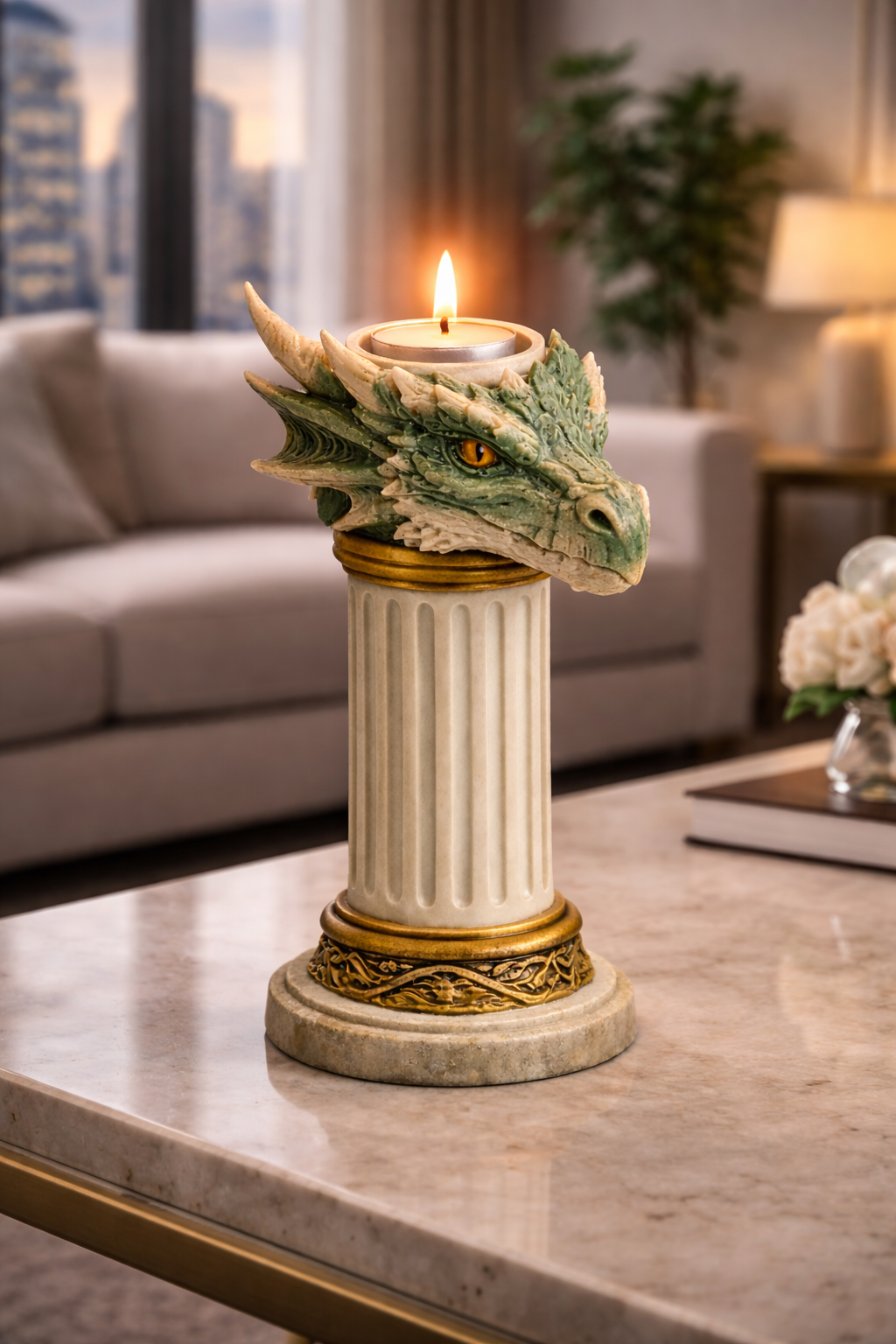 Dragon Head Candle Holder STL | Fantasy Decor | DnD Dragon Sculpture