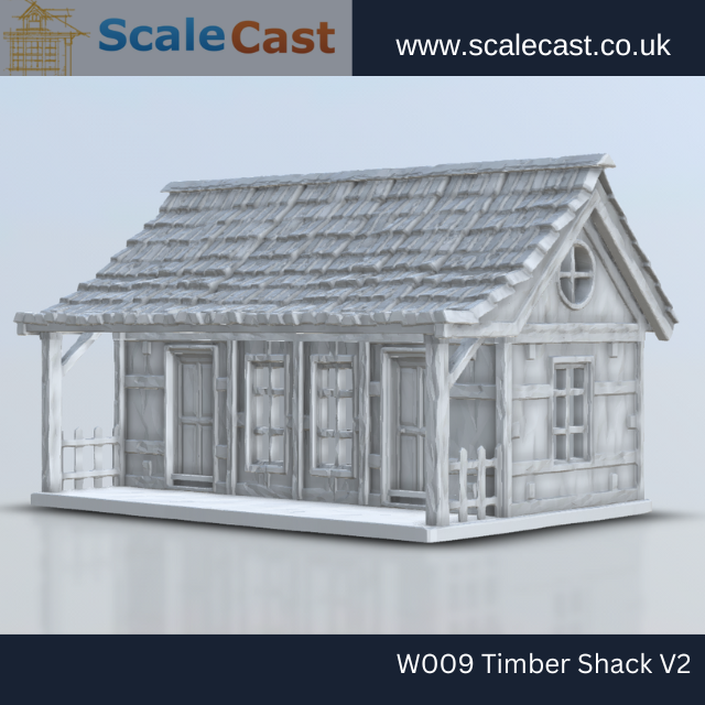 28mm Wargame or model railway timber framed Shack outbuilding