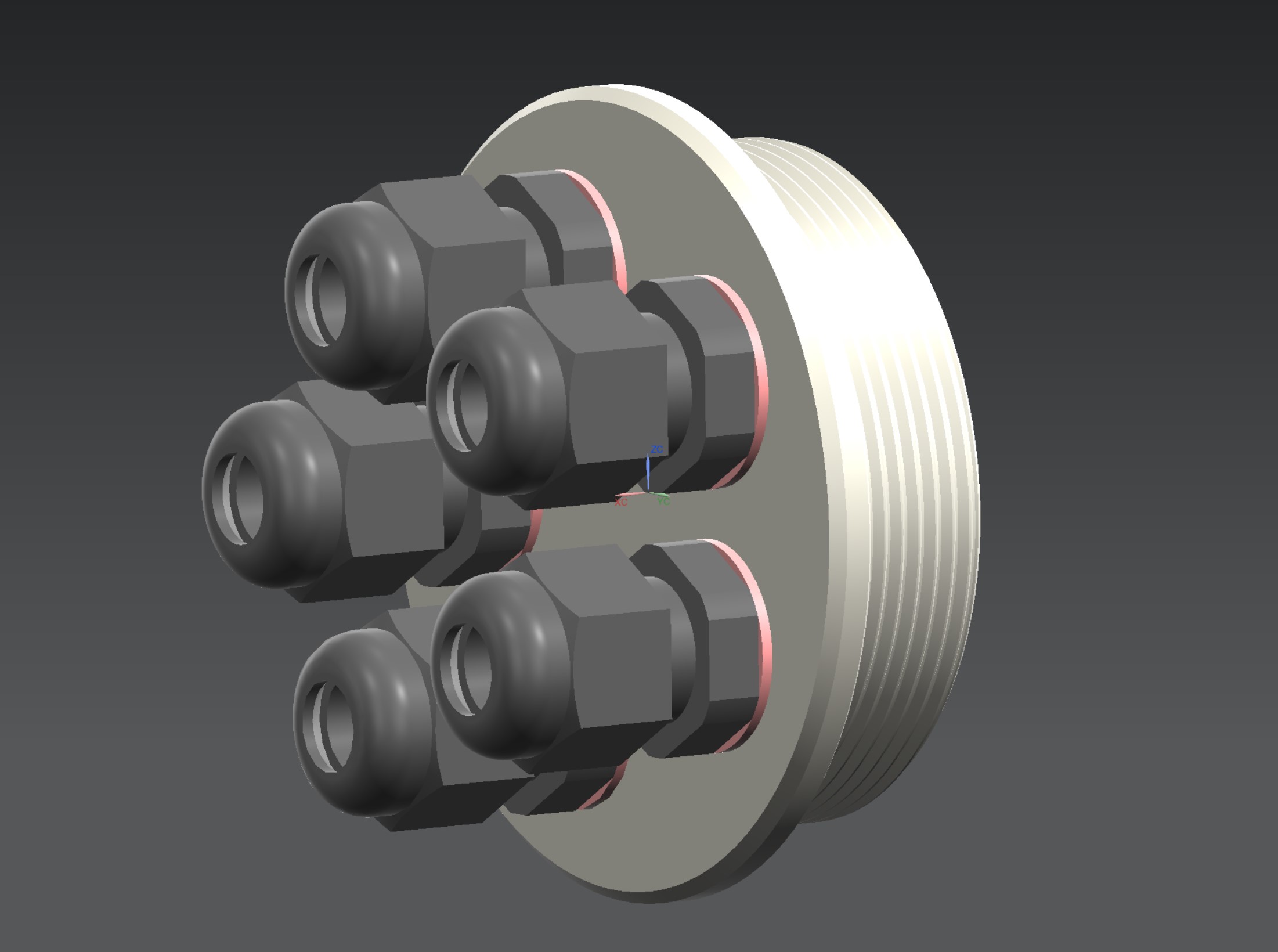 PG42 Blind Stuffing-Adapter to 5xPG7 Cable Gland/ PG42 Blindstopfen-Adapter auf 5xPG7-Kabelverschraubung