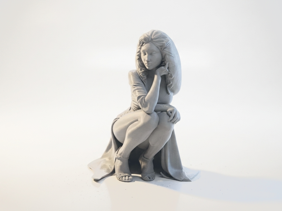Squatting Woman Figurine Female Figure 3D Printable