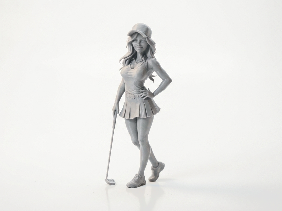 Female Golfer Figurine Sports Collectible 3D Printable