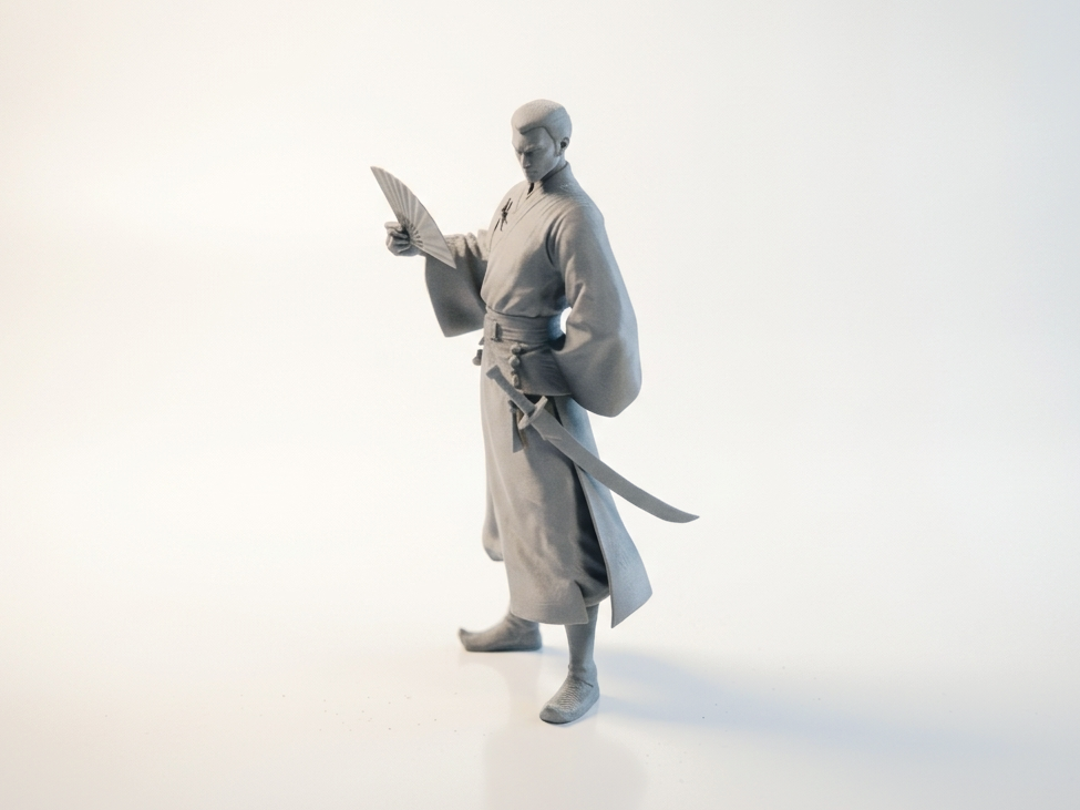 Samurai With Fan Japanese Warrior Figurine 3D Printable