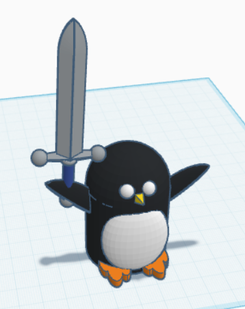 penguin with a sword