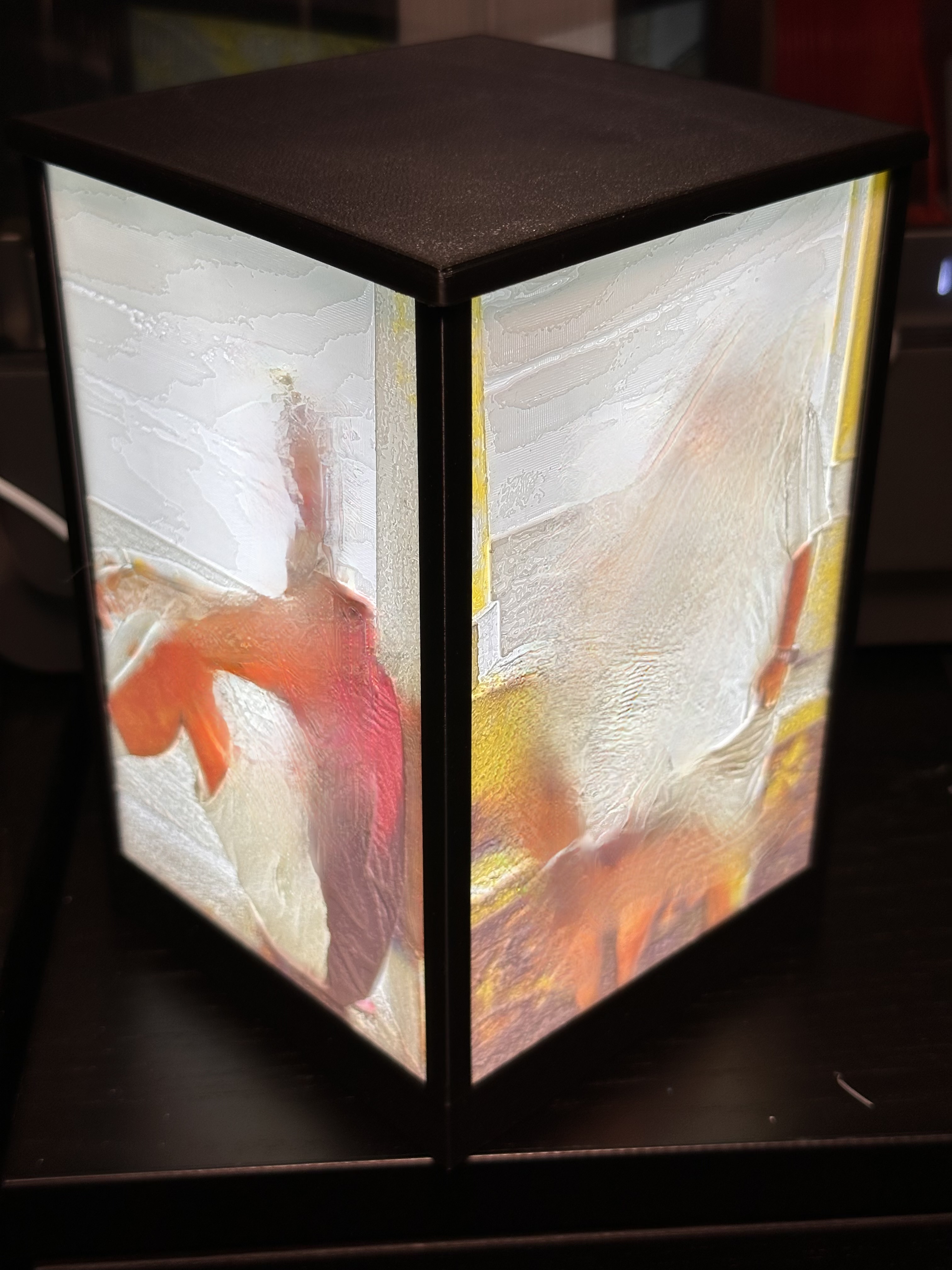 Litophane Laterne für LED Panels und 4x 15x10 Bilder