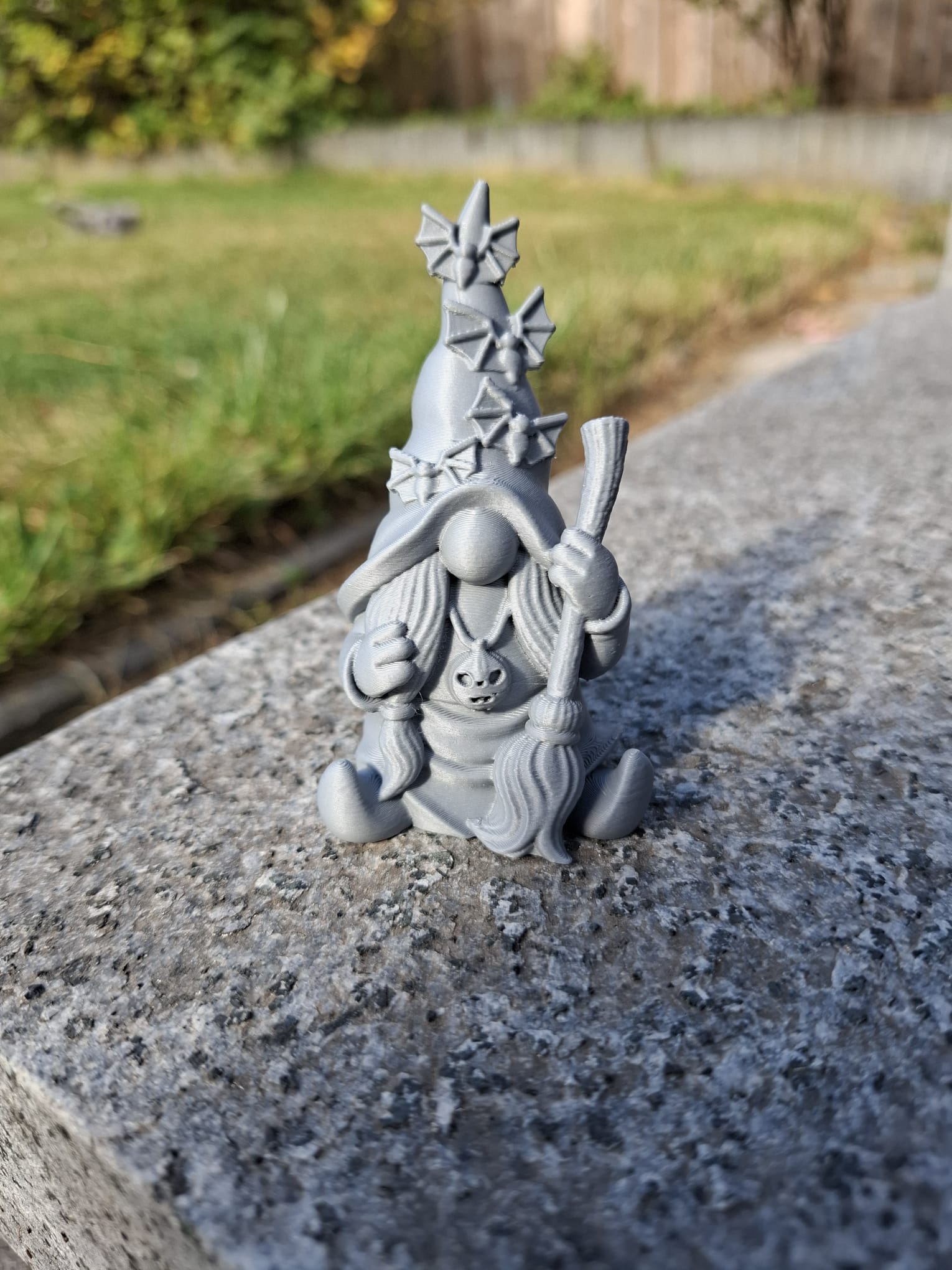 Batty Witch Gnome (with Broom)