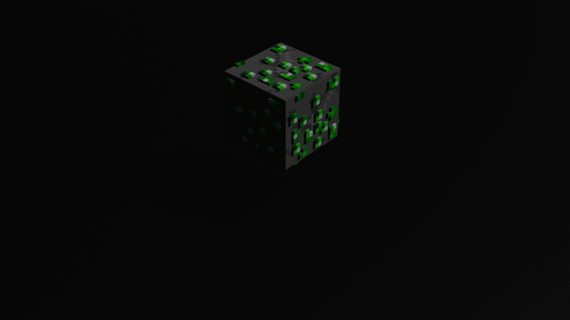 Minecraft Emerald Ore Voxel Fan Art - STL OBJ GLB