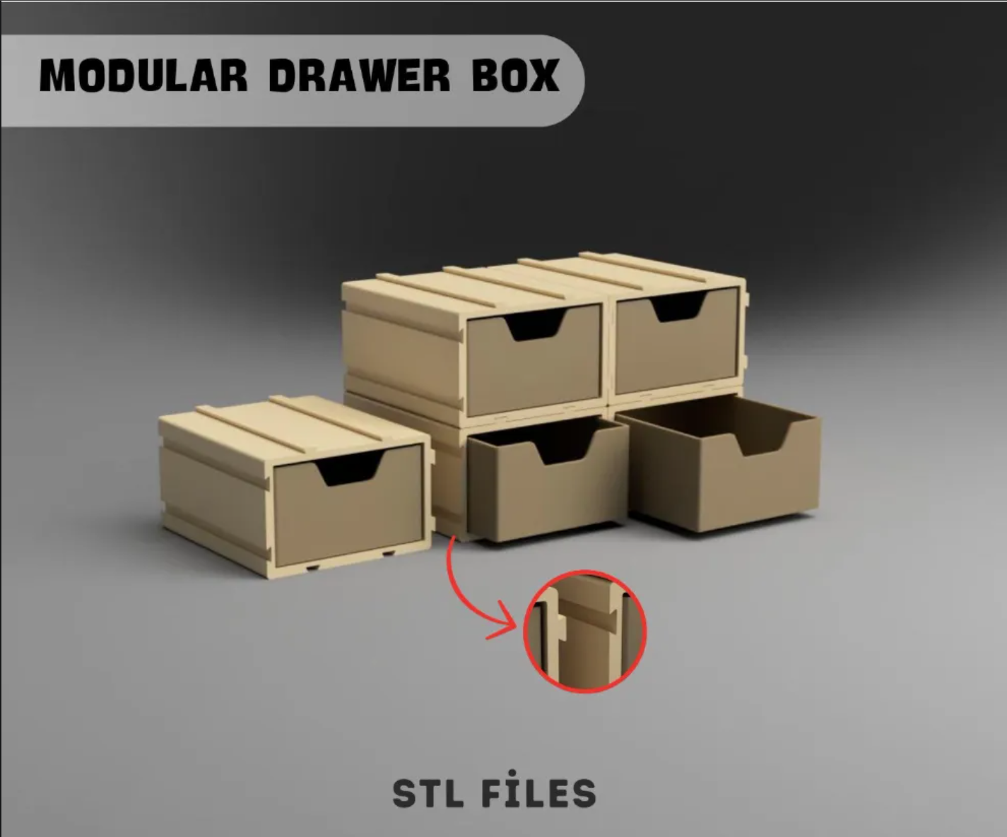 Modular Material Box, modular box that can be printed with 3D Printer