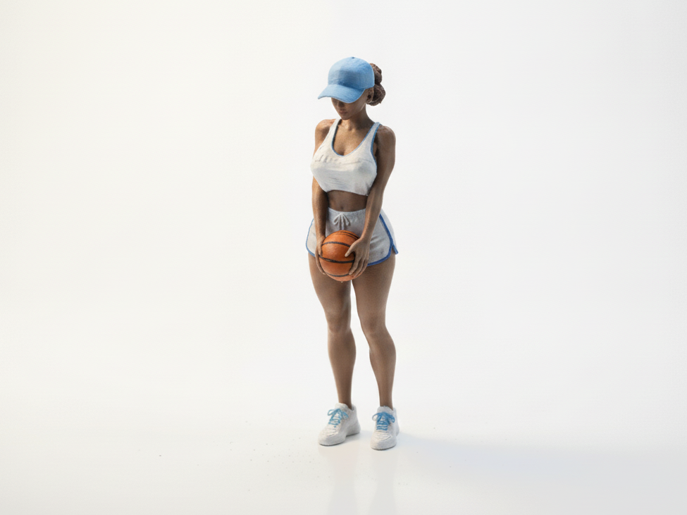 Basketball Babe Athletic Female Figurine 3D Printable
