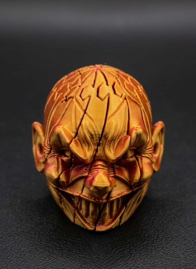 Expandable Clown Head Fidget – Articulated Kinetic Toy