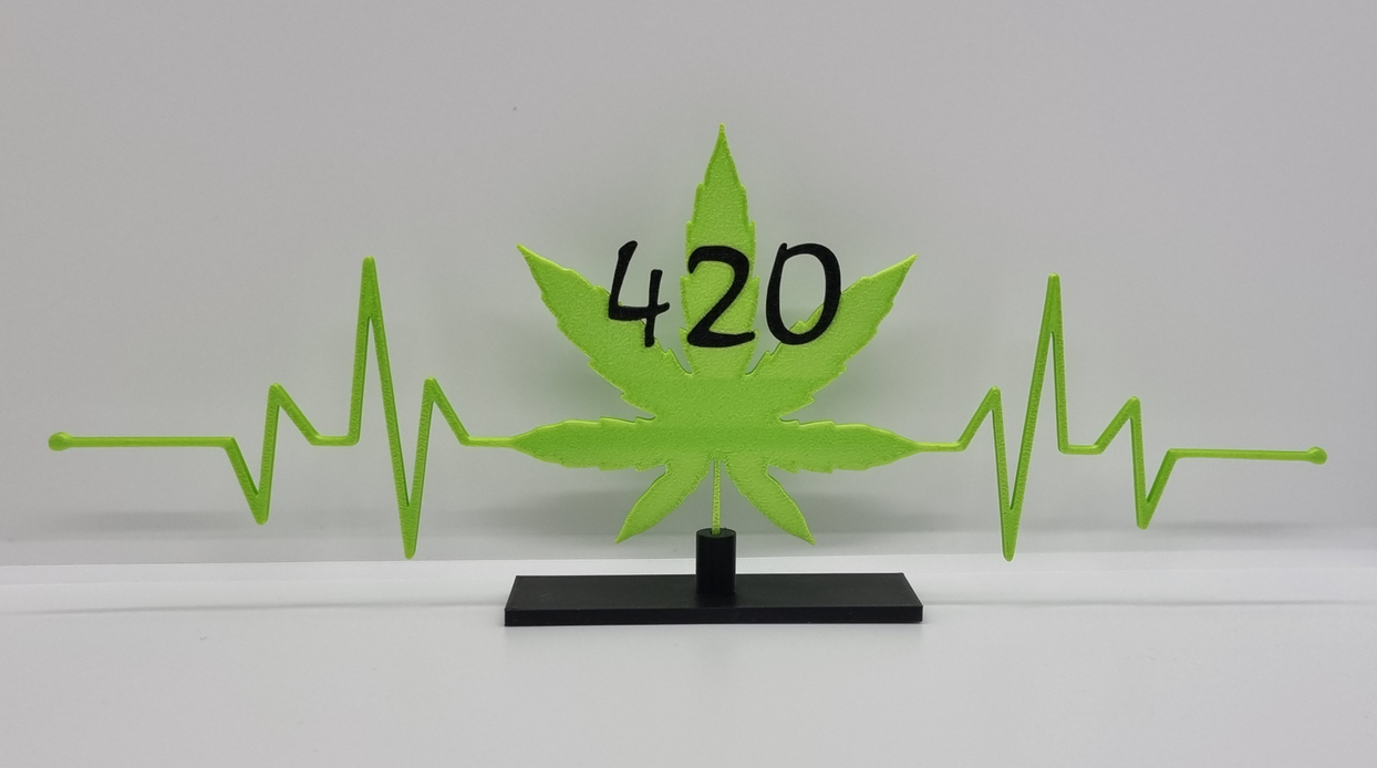 Weed Cannabis Leaf with stand