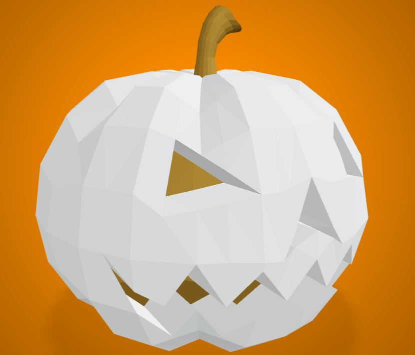 Spooky Low poly Jack-o-lantern for halloween