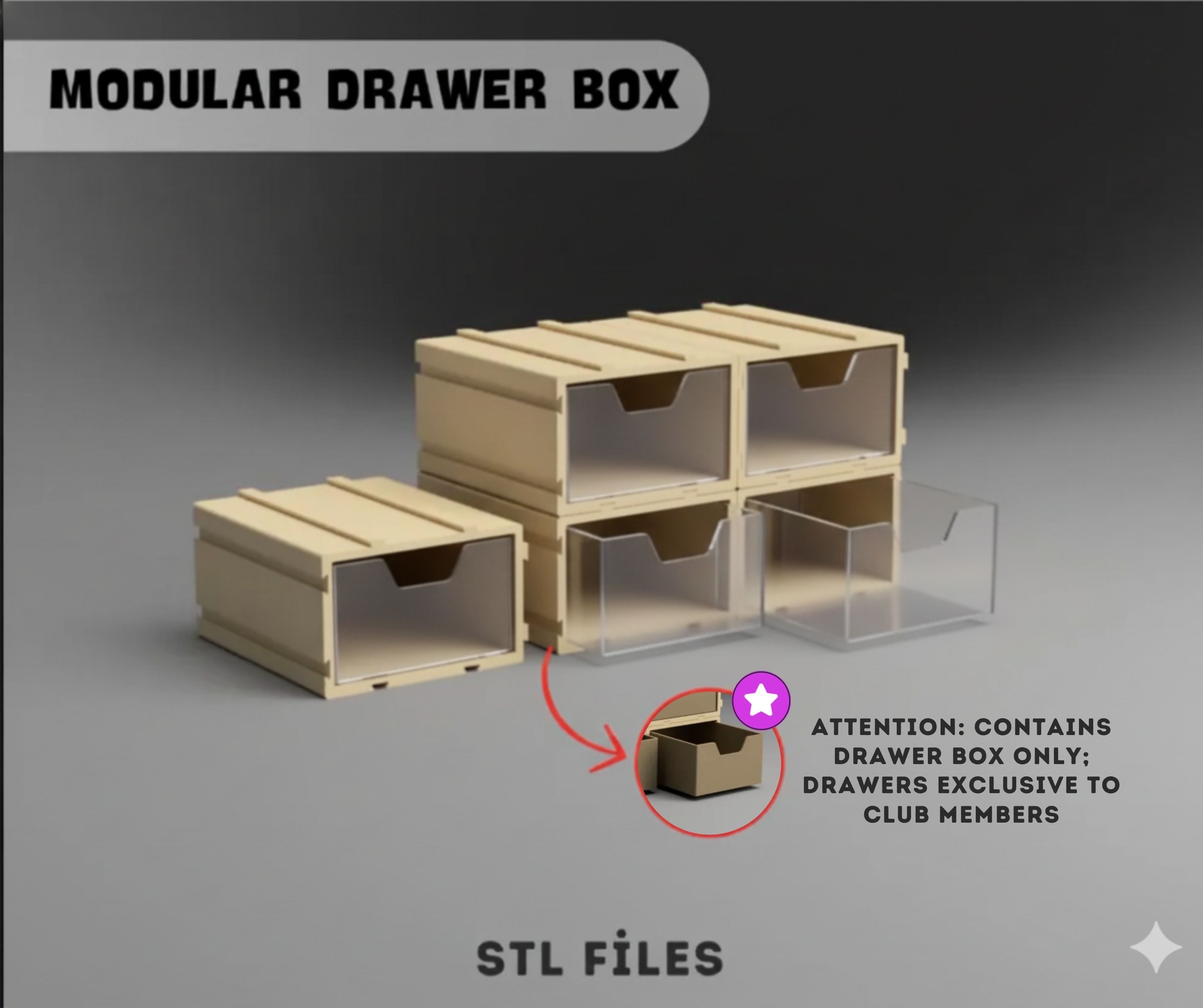 Modular Material Box, modular box that can be printed with 3D Printer