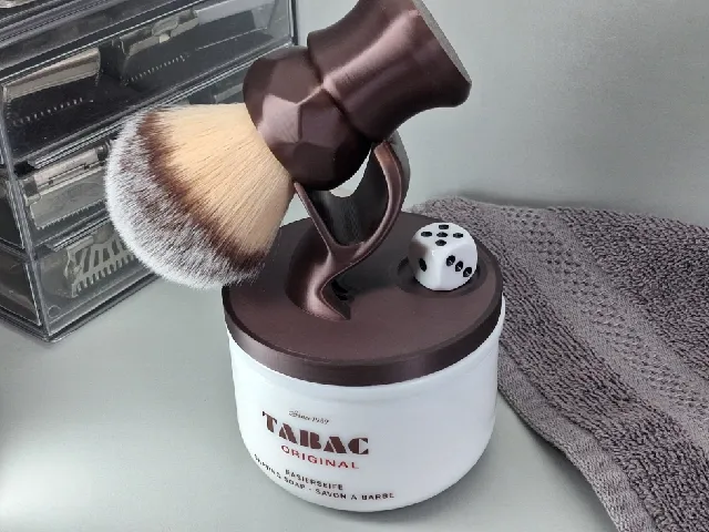 TABAC Lid with Shaving Brush Stand and Dice Holder