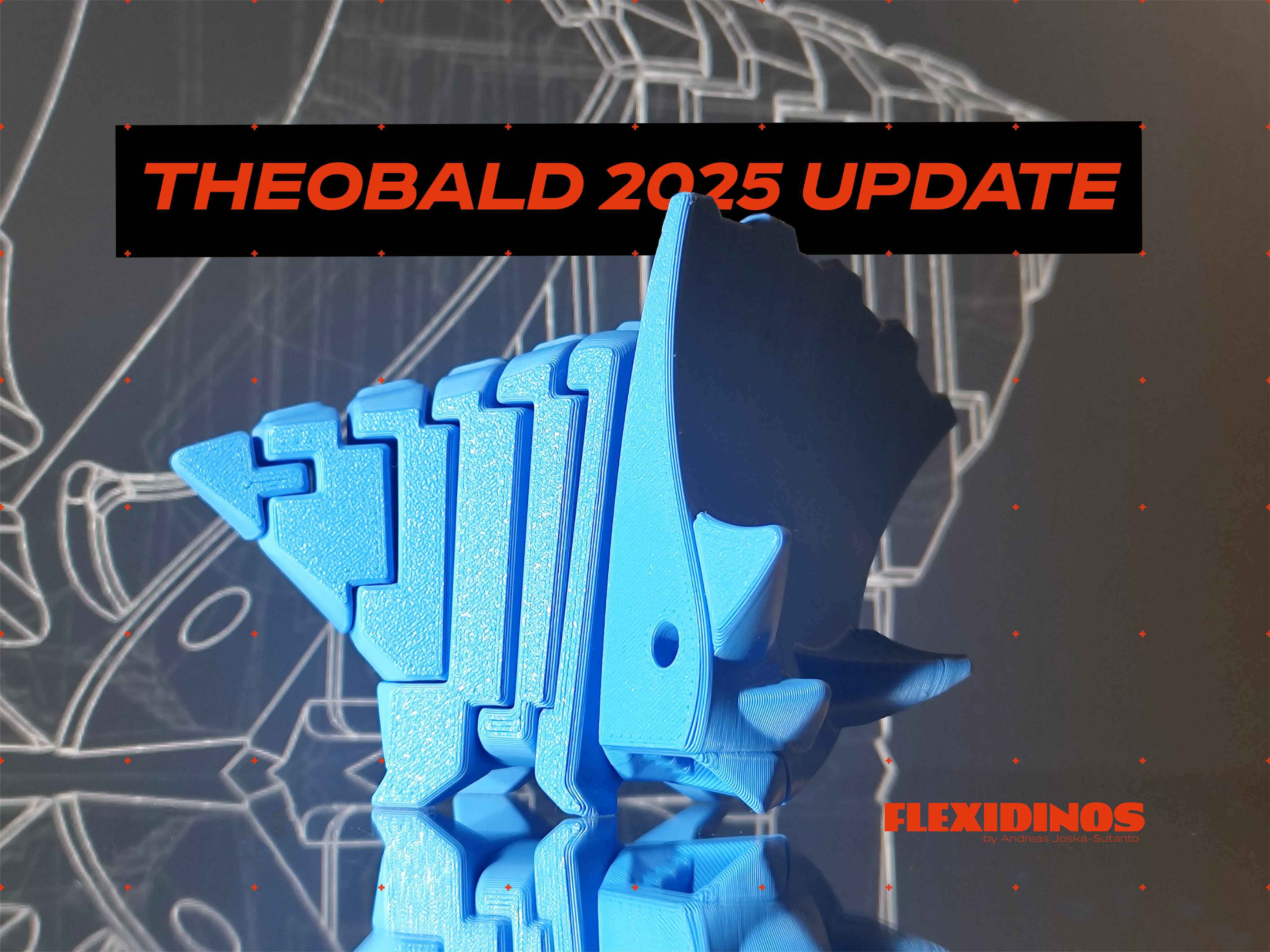 FlexiDinos Gertrude the flexi Triceratops print in place articulated dinosaur (Theobald 2025 update)