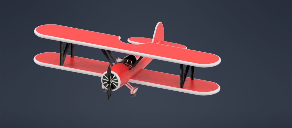 Red biplane model kit — miniatura 2