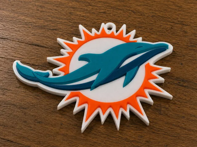 Dolphins Oversized 3D Fan Logo Pendant