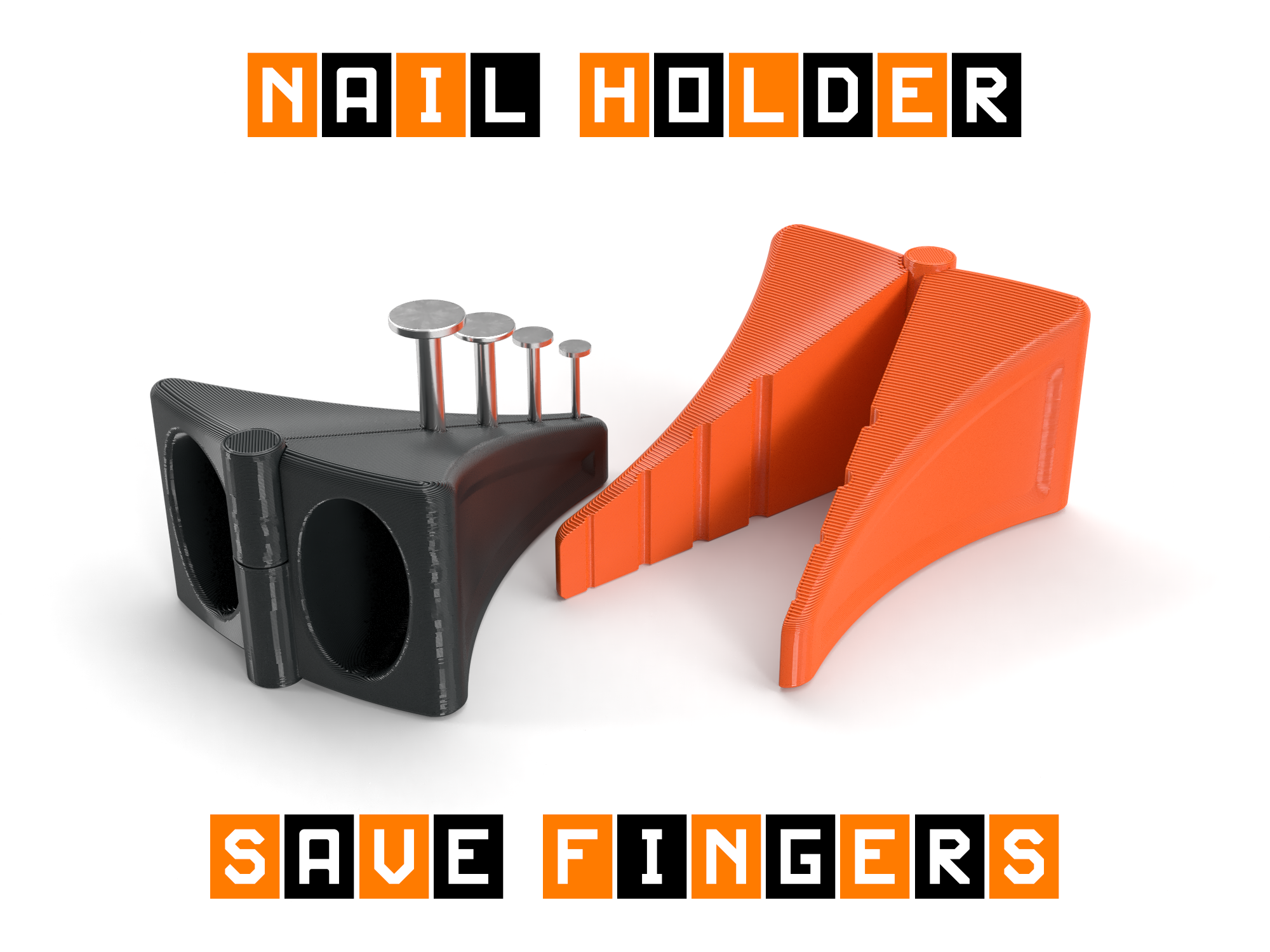Nail holder with finger protection