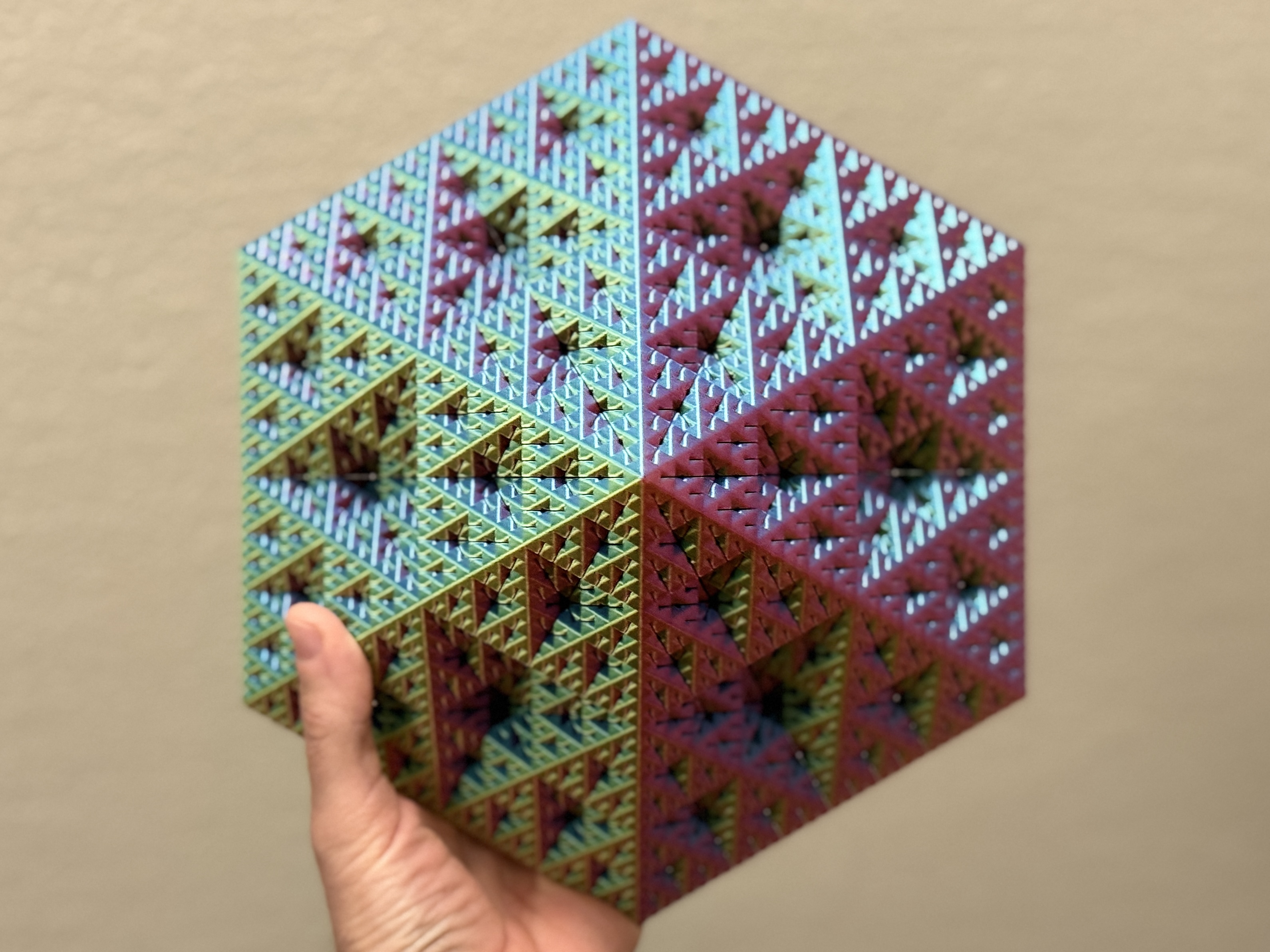 Vase Mode Hexagonal Bipyramid Fractal | Level 5 | Pyramid Version