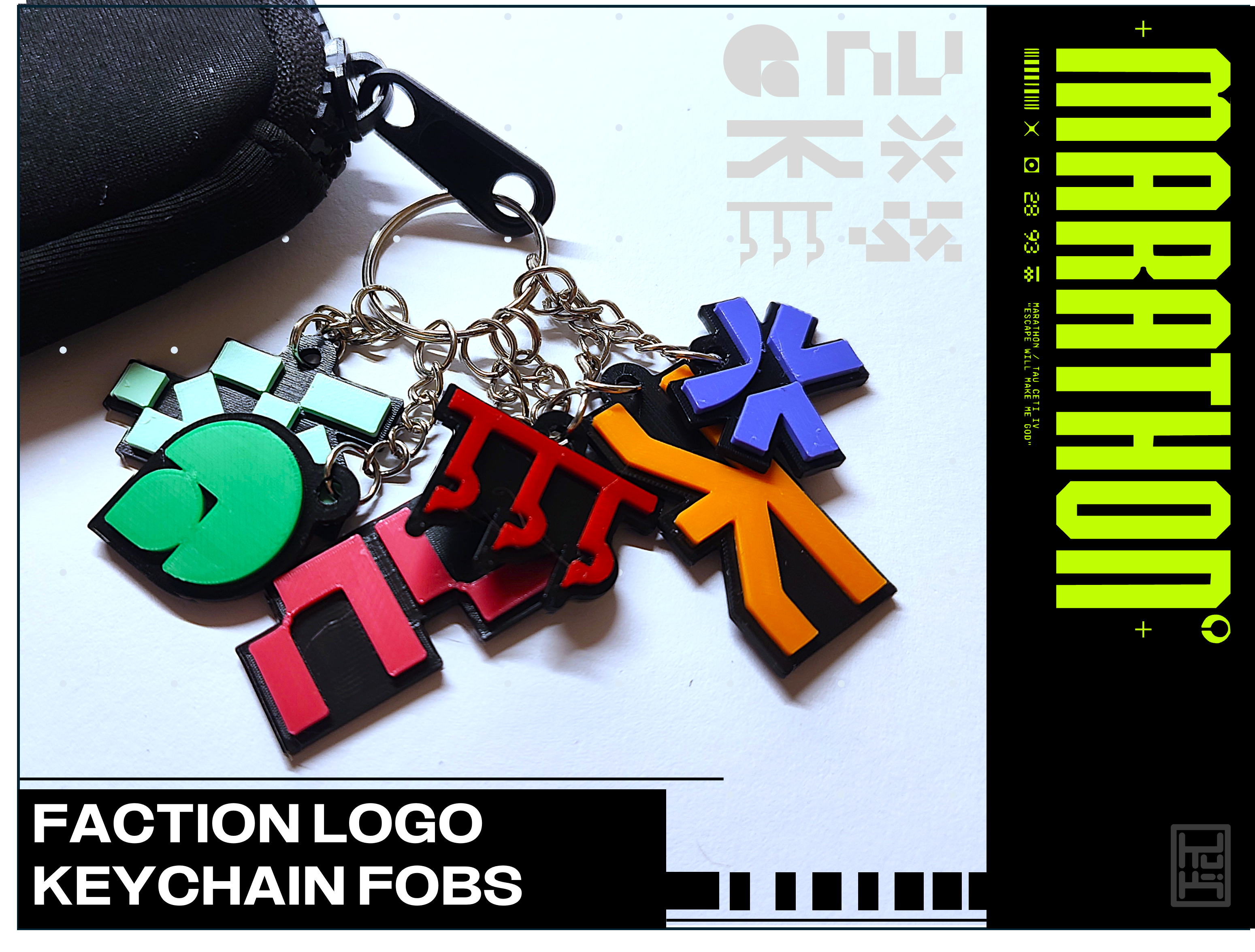 MARATHON Faction Logos Keychain Fobs