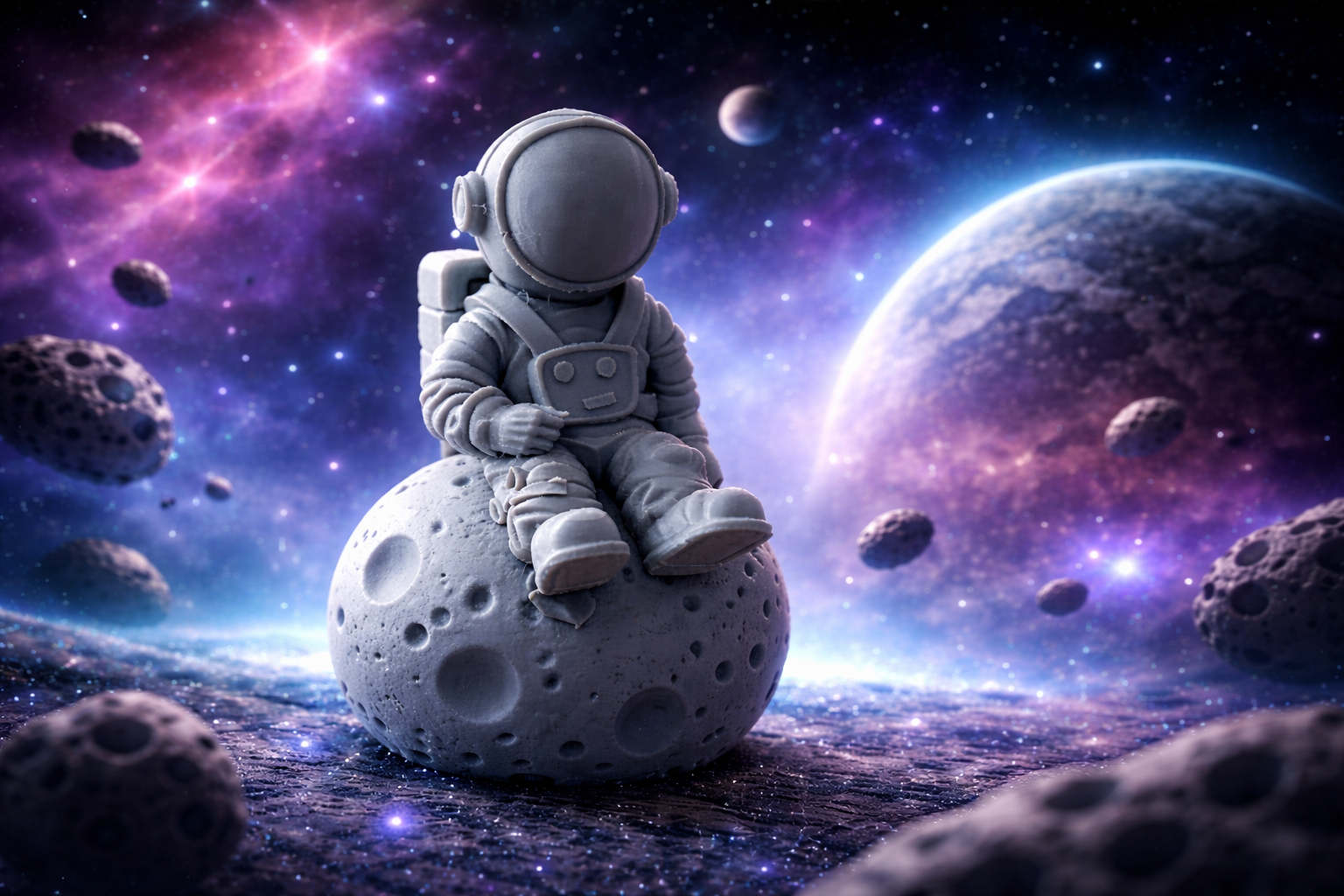 Spaceman on the moon