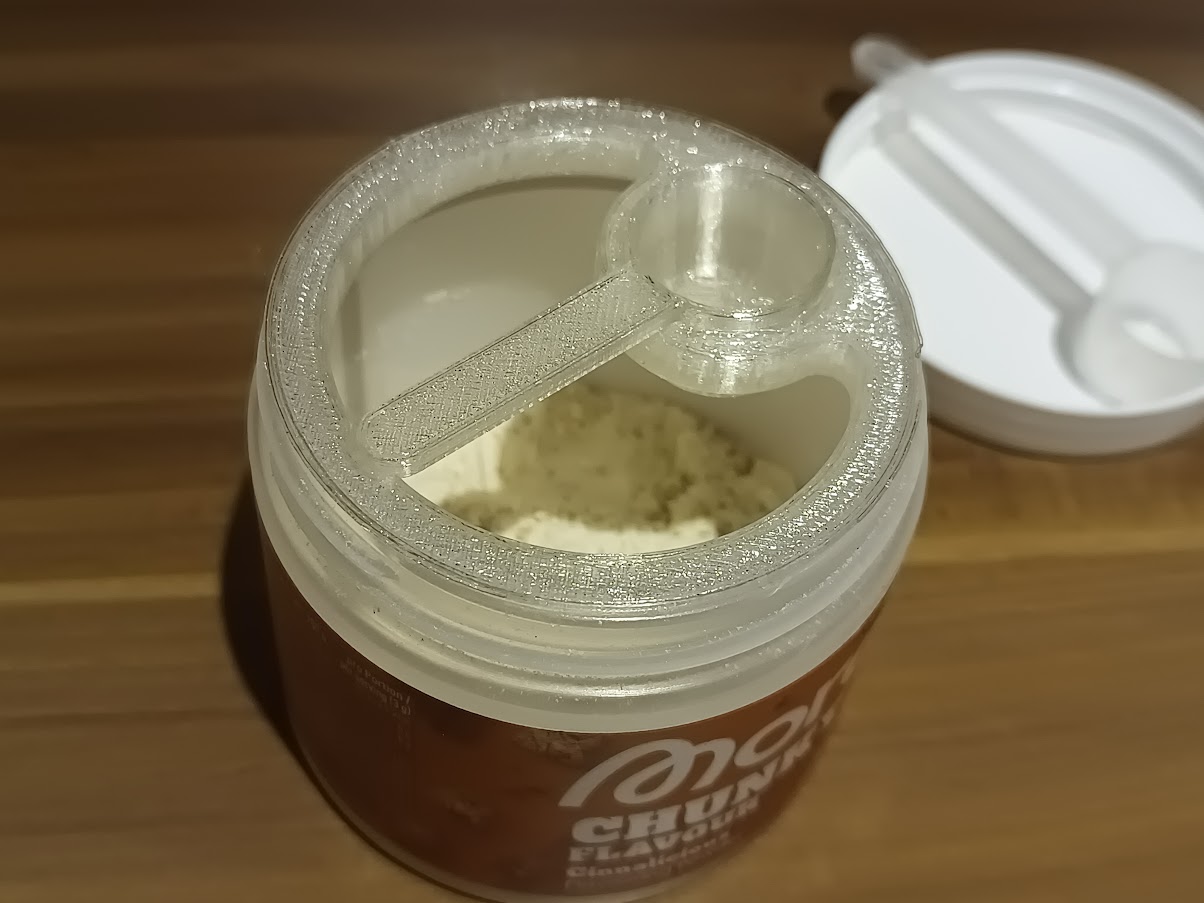 Scoop and holder for Chunky Flavour / MoreNutrition 90 g container