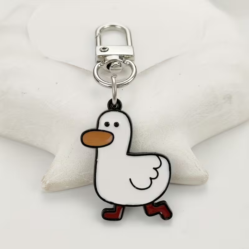 Cute White Duck Keychain pendant