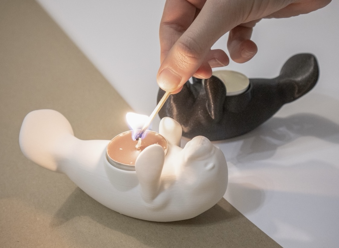 Realistic Manatee Candle Holder - Aquatic Life Series