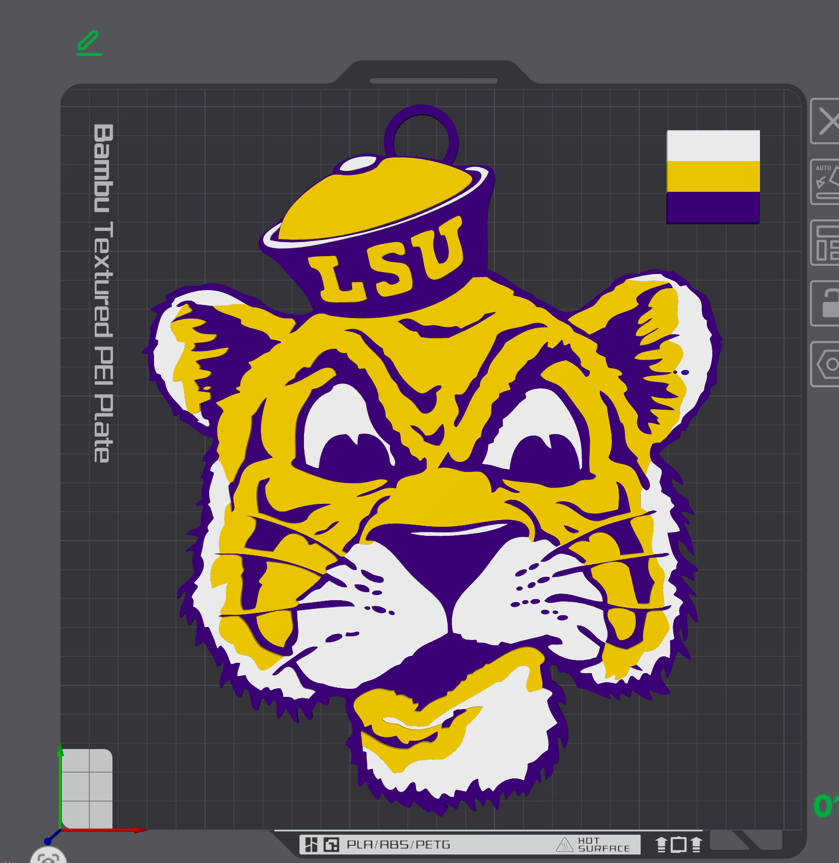 LSU Tigers Oversized Necklace Retro Logo