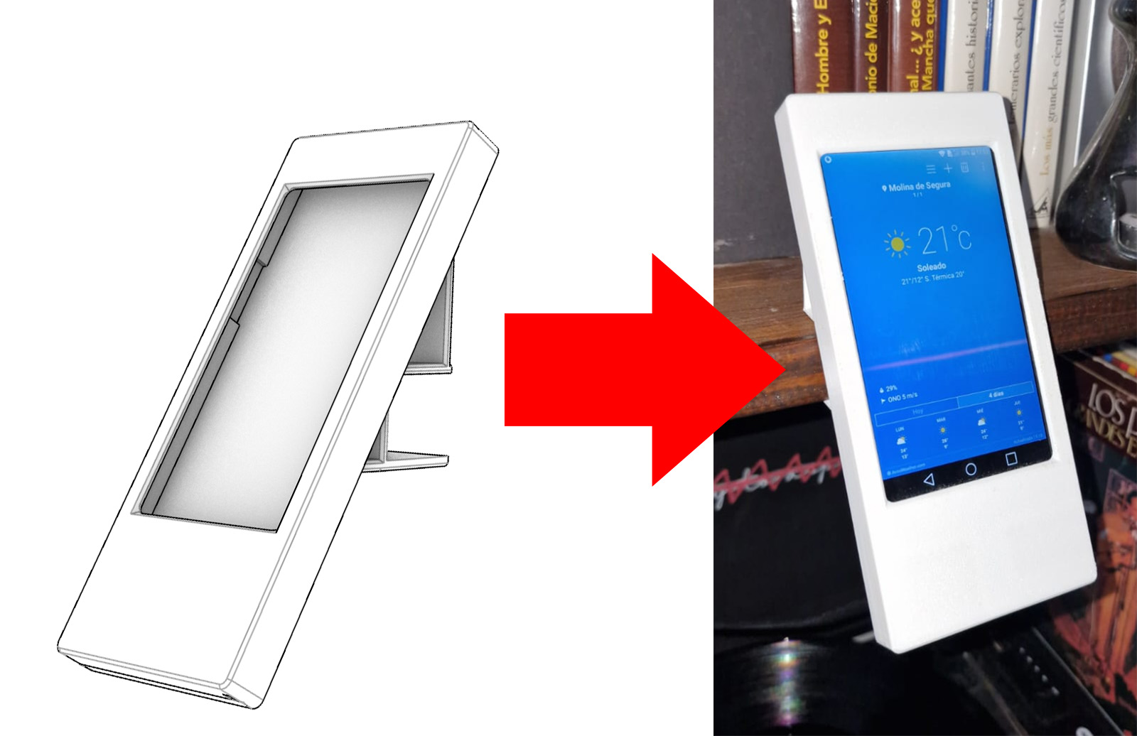 Shelf Wallpanel with LG K10 2017 smartphone