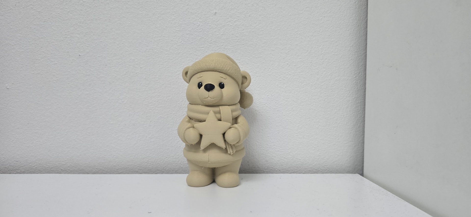 Teddy Bear with Star and Scarf Christmas Figure