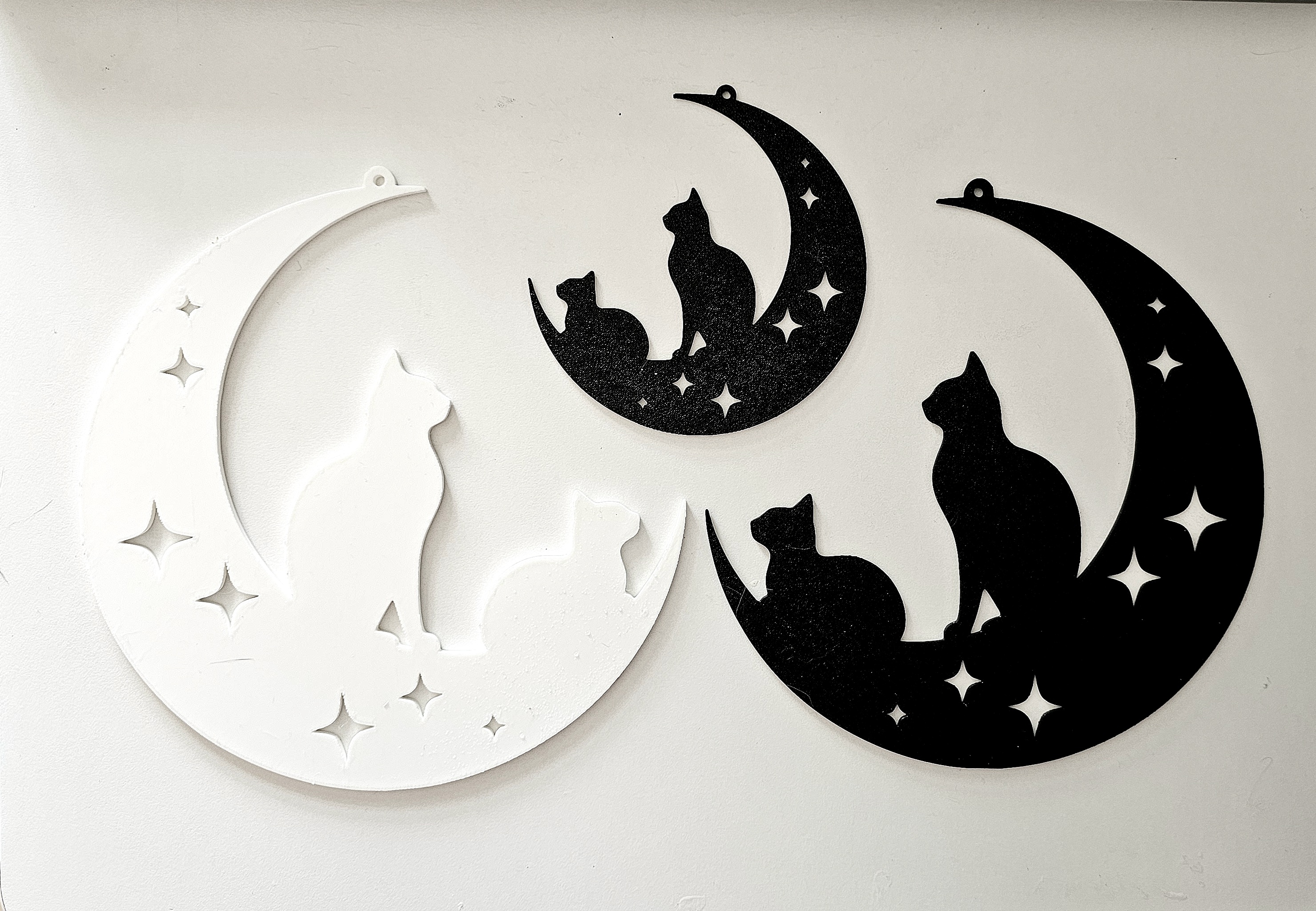 Cats and the moon, window/wall decoration