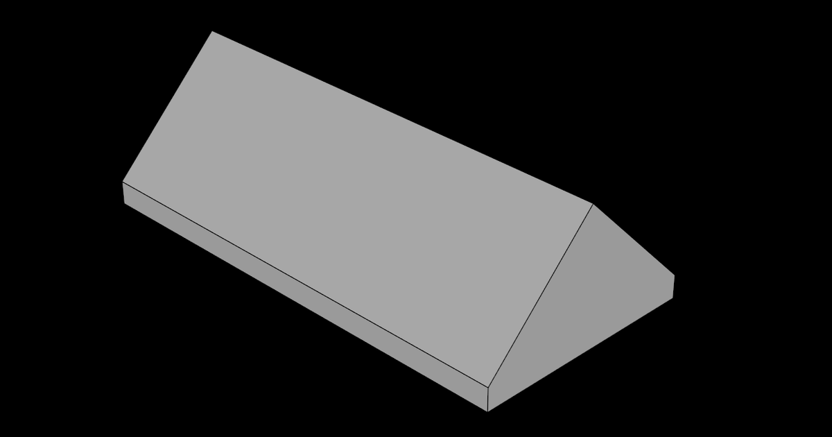 Lego Compatible (3041.dat) Slope Brick 45  2 x  4 Double by thall72 | Download free STL model | Printables.com - 3D model önizlemesi