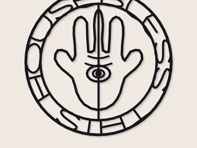 Hamsa Wall Art | Bless This House | Protective Hand Line Art | No Supports