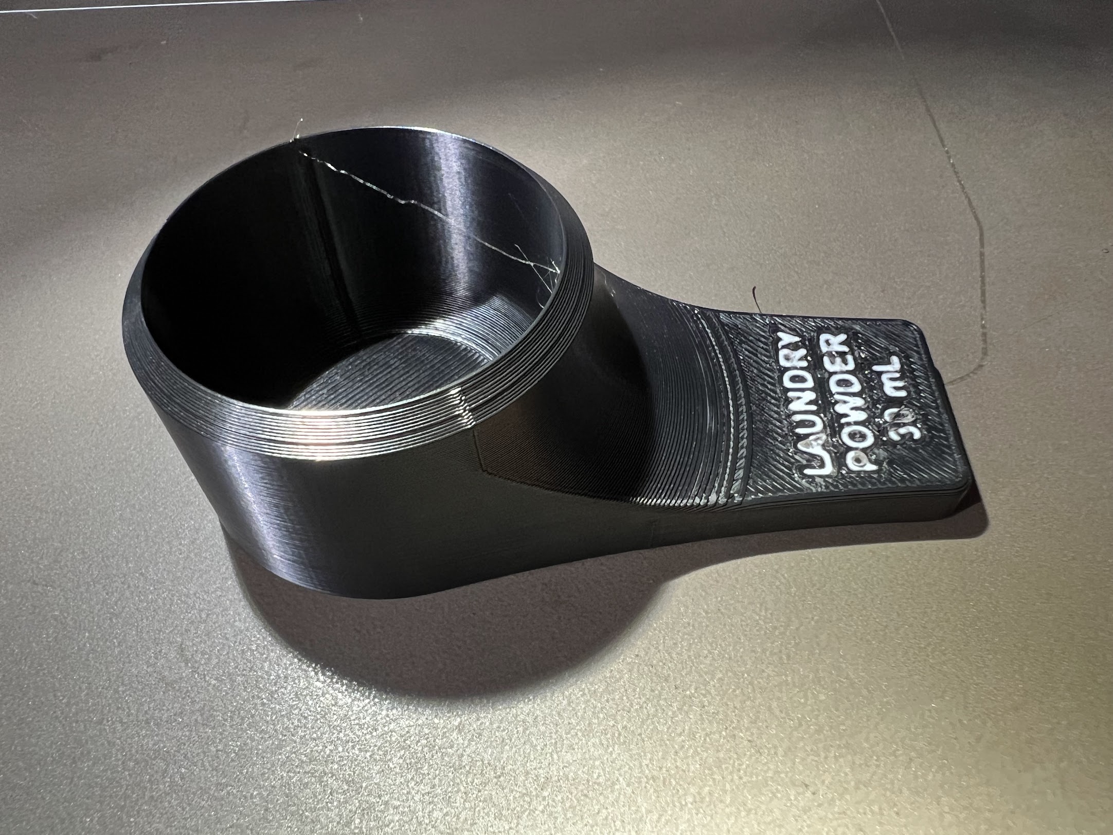 30 mL Laundry Powder Scoop with Handle and Label