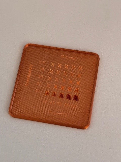Testplatte Laserbeschriftung 3D Drucker