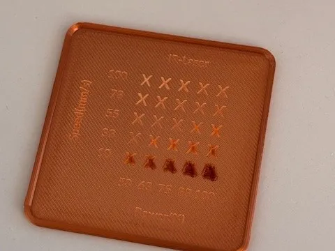 Testplatte Laserbeschriftung 3D Drucker