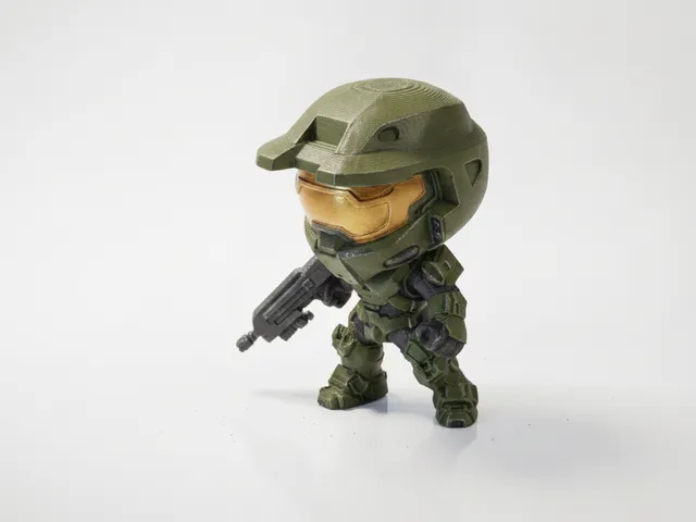 Chibi Master Chief Figurine Gaming Collectible 3D Printable