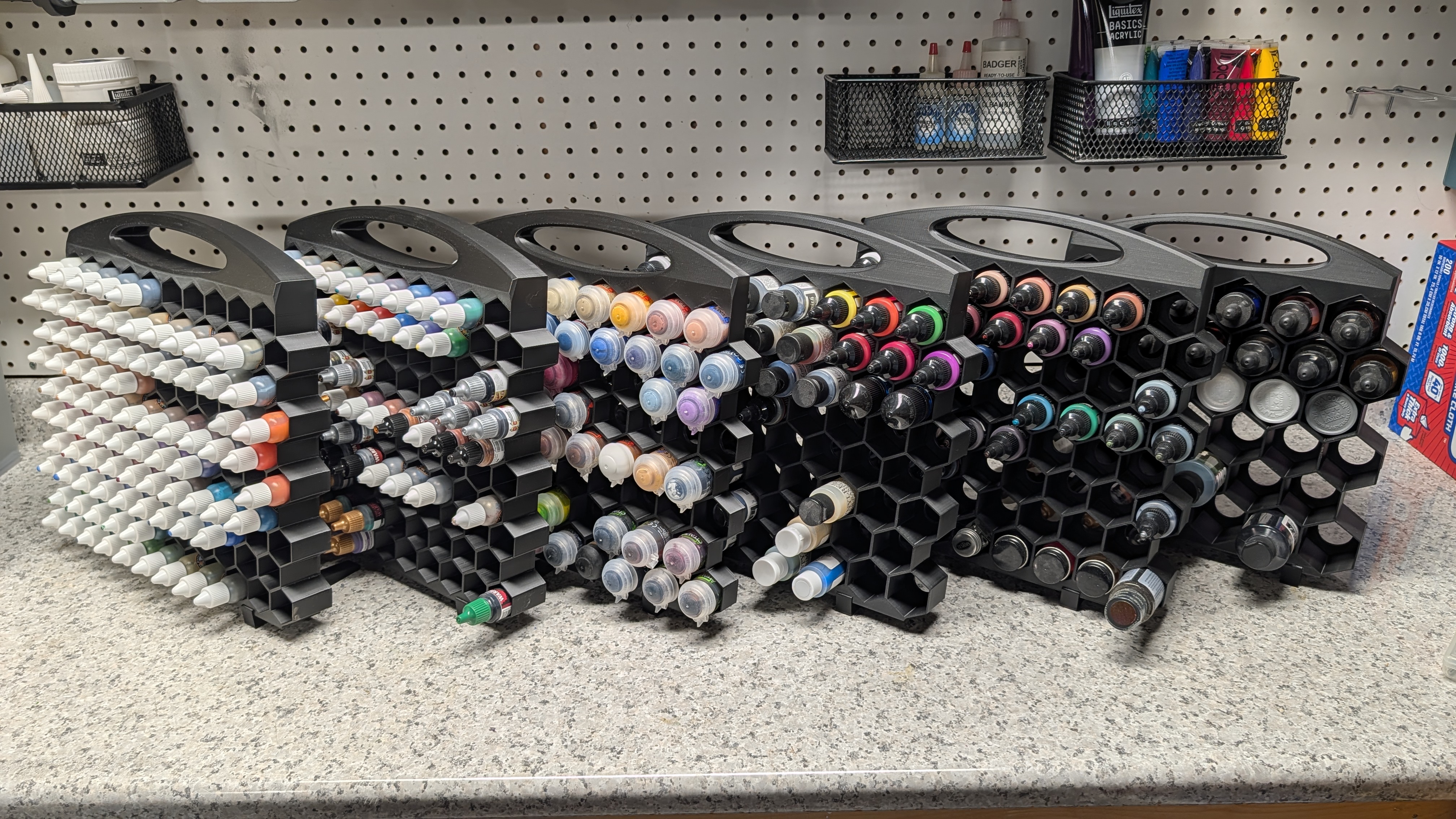 Hexagonal Paint Storage